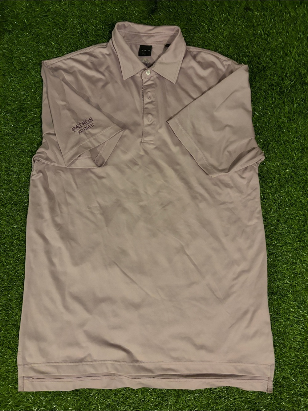 Dunning Golf Polo Shirt - Light Mauve Patron logo